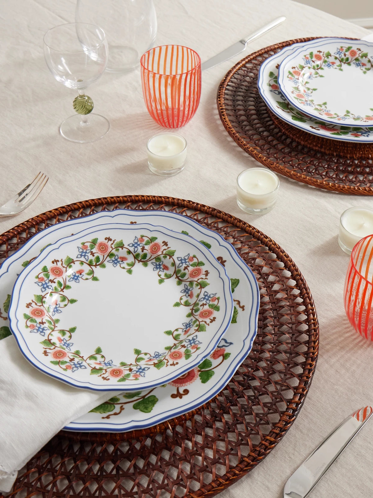 Image of Tableware. Product name - + Ginori 1735 Set Of Two Martina Porcelain Dessert Plates in Multi colour by brand - Cabana