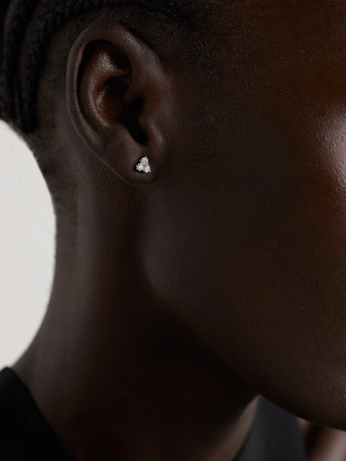 Image of Earrings. Product name - Trillion 18-karat White Gold Diamond Earrings in Silver colour by brand - Anita Ko