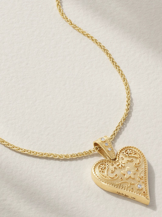 Medium Southwestern 14-karat Gold Diamond Necklace