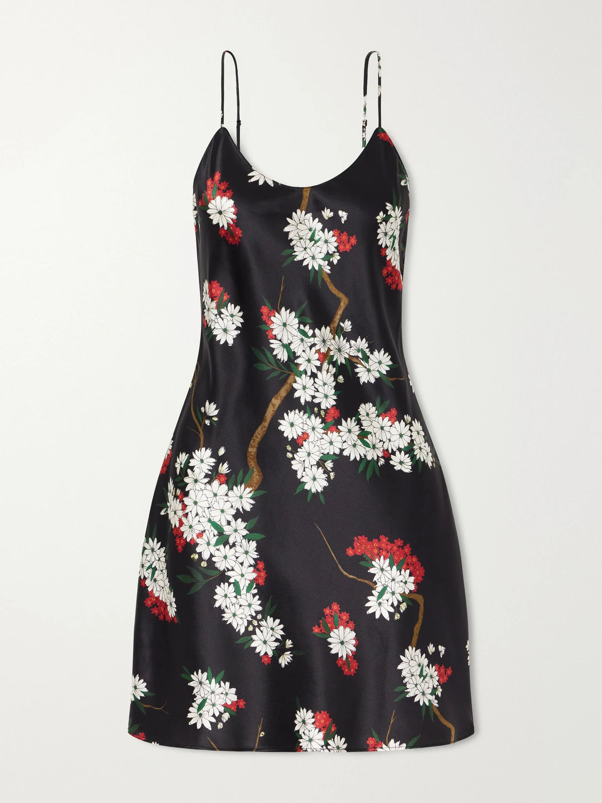 Venus Floral-print Silk-satin Nightdress