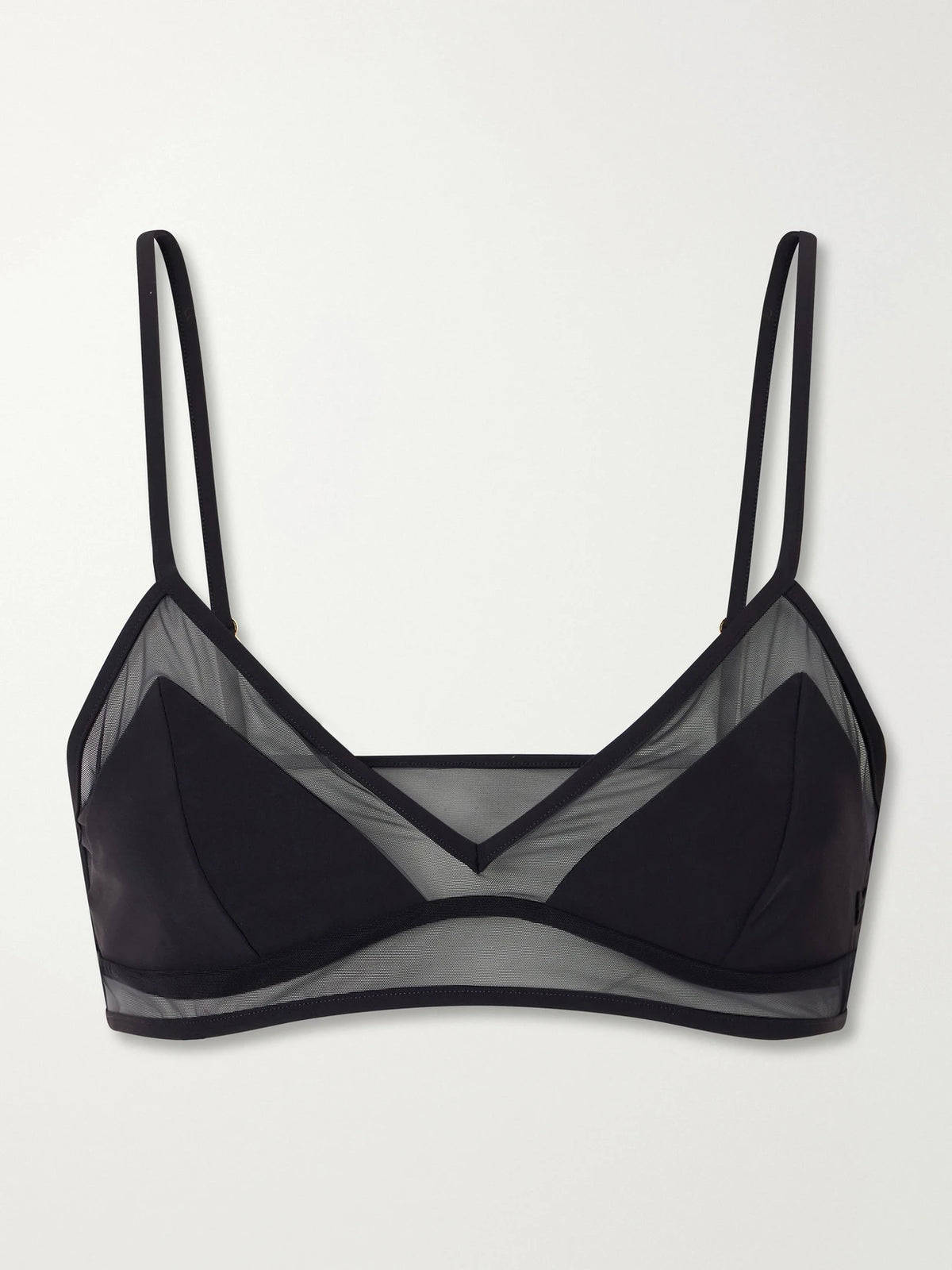 Peep Show Mesh-trimmed Bikini Top