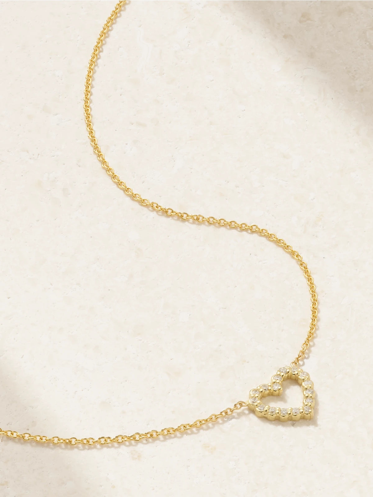 Open Heart 18-karat Gold Diamond Necklace