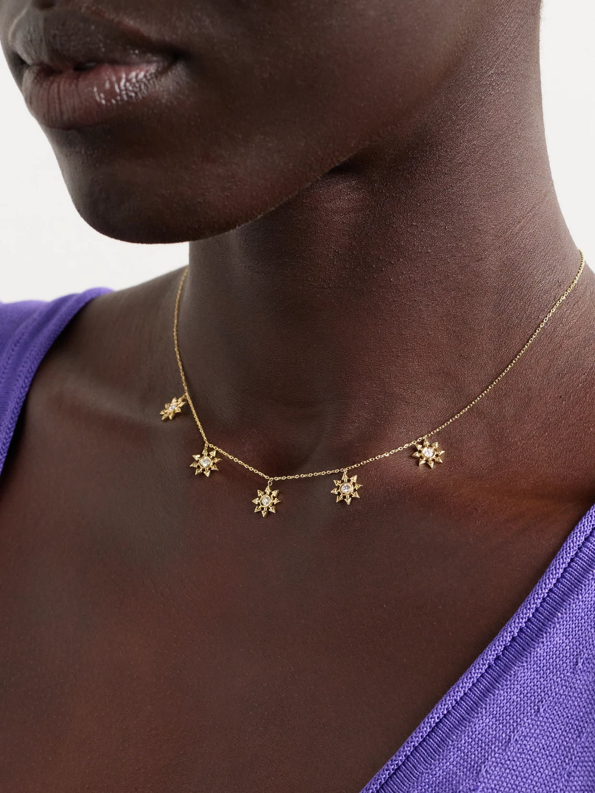 Image of Necklaces. Product name - Five Star Seed 18-karat Gold Diamond Necklace in Multi colour by brand - L'Atelier Nawbar