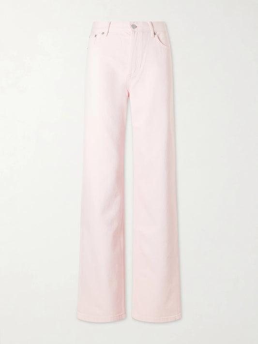 Image of Jeans. Product name - Everyday Straight-leg Jeans in Pink colour by brand - Still Here