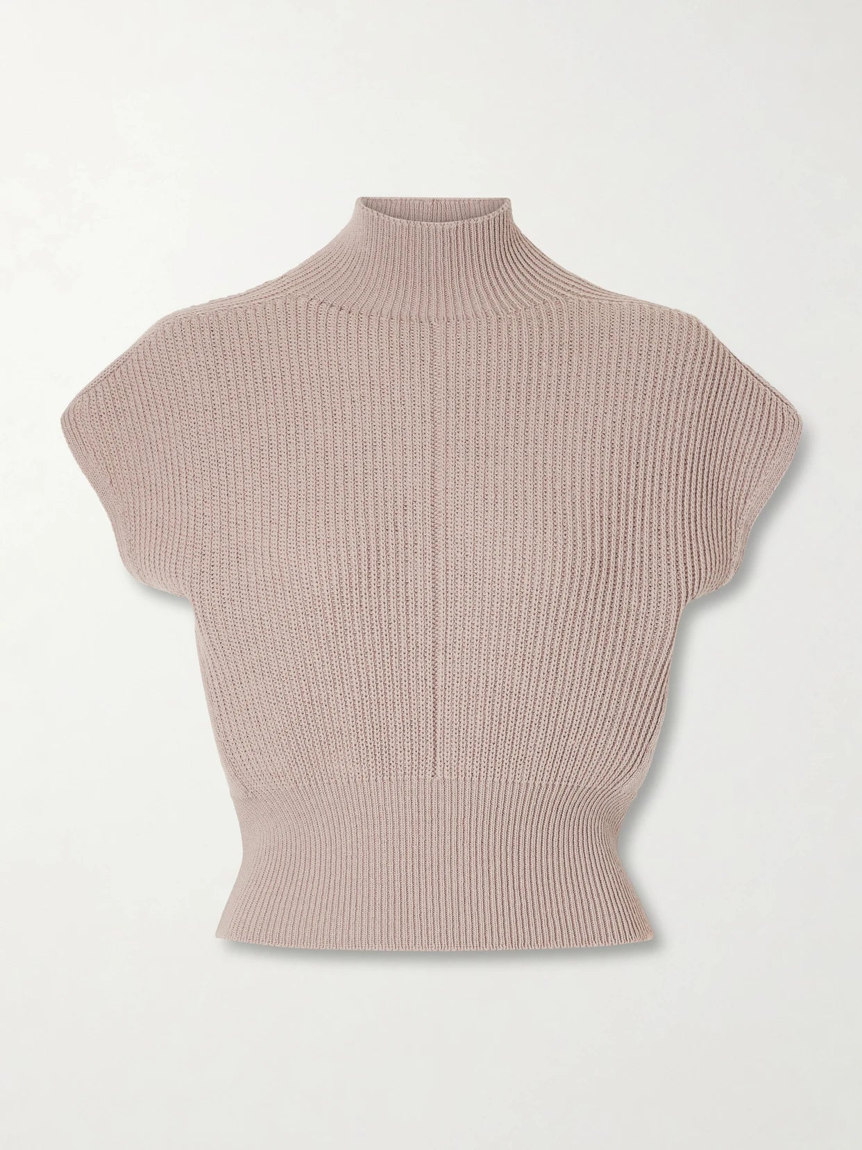 Ribbed Wool Turtleneck Top
