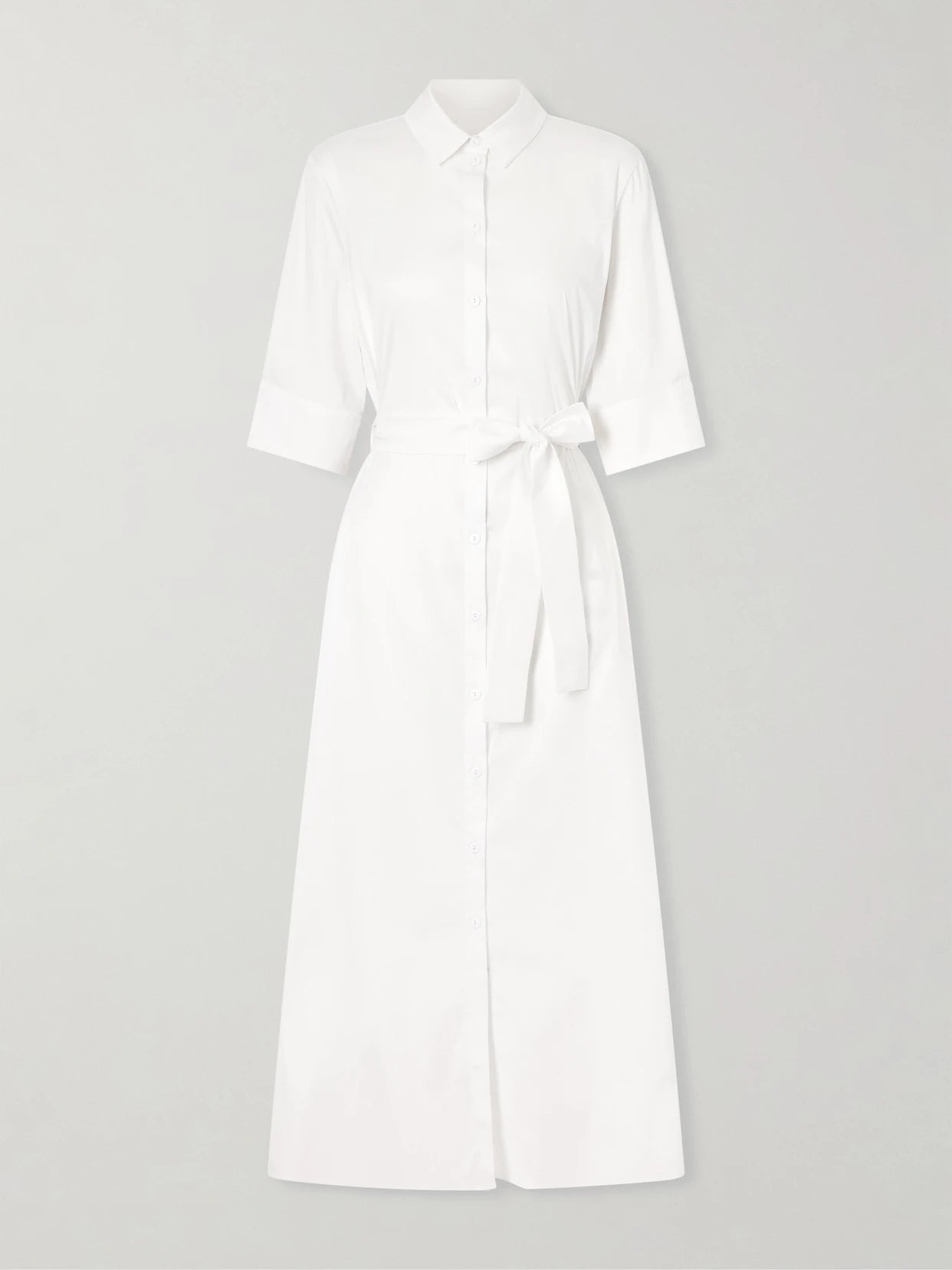 Image of Dresses. Product name - Beachwear Cotton-blend Poplin Midi Dress in White colour by brand - Max Mara