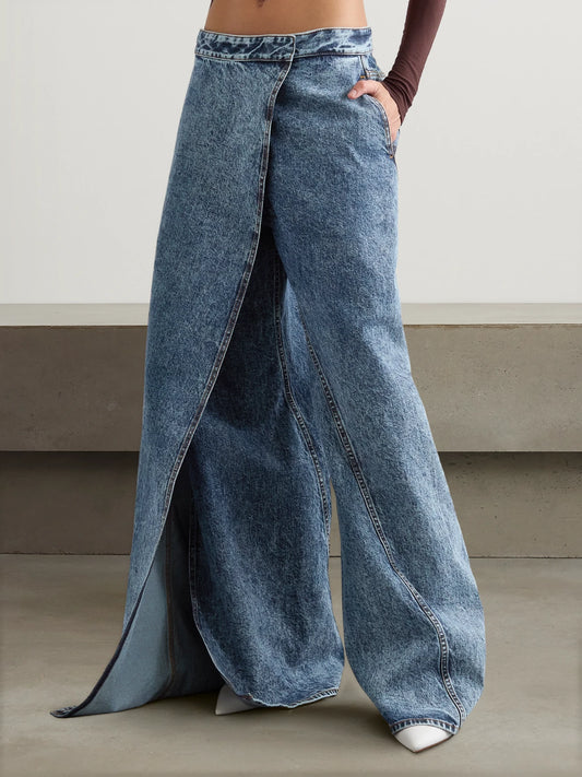 Asymmetric Wide-leg Jeans