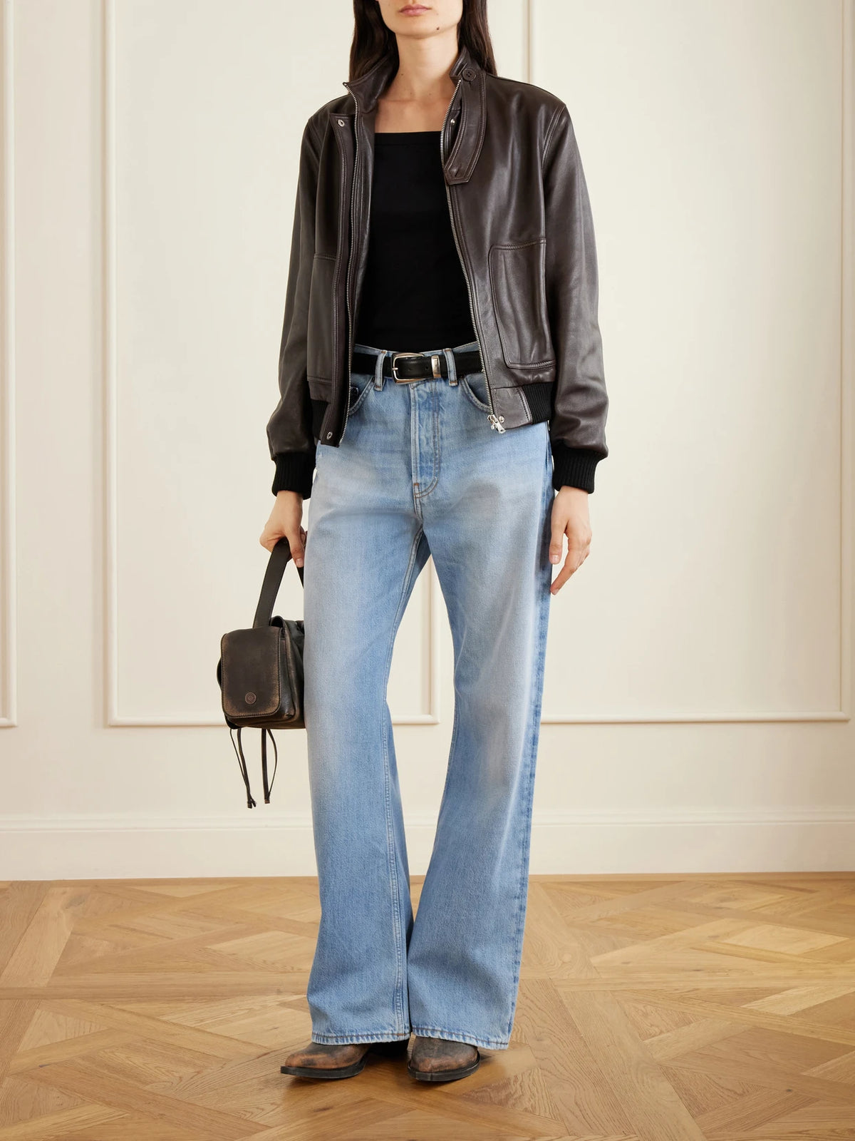 Image of Jeans. Product name - 2021f Mid-rise Straight-leg Jeans in Light denim colour by brand - Acne Studios