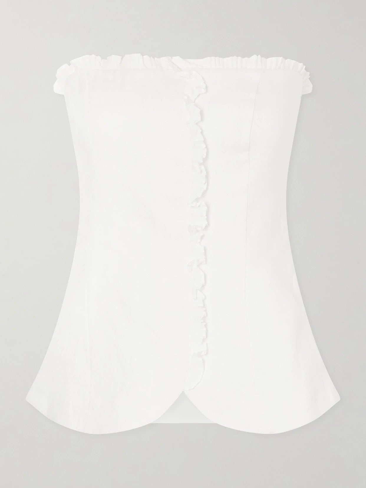Florence Strapless Ruffled Linen Top