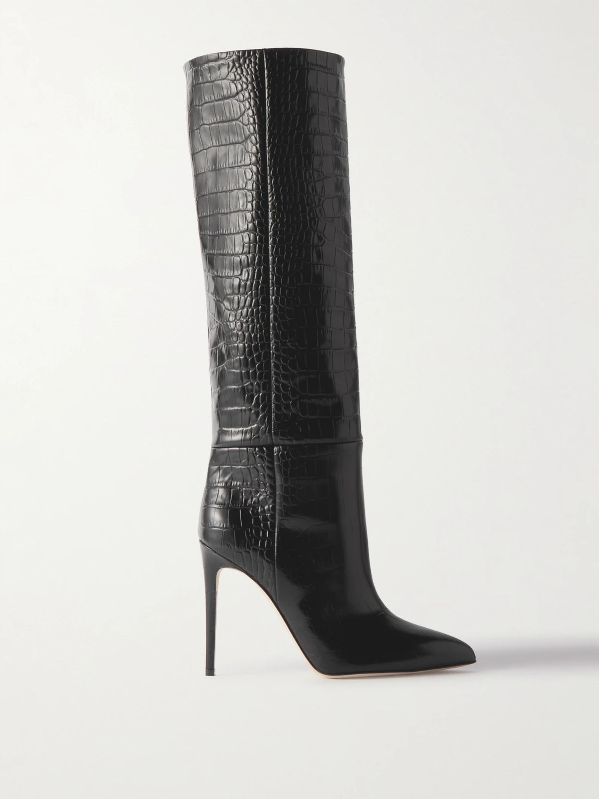 Stiletto 105 Croc-effect Leather Knee Boots