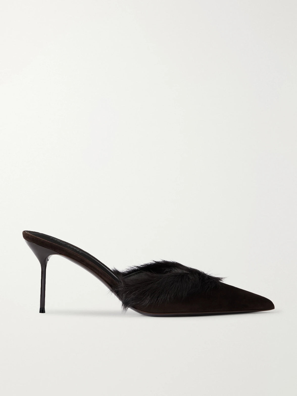 Paris Texas Lidia 70 Calf Hair-trimmed Suede Mules