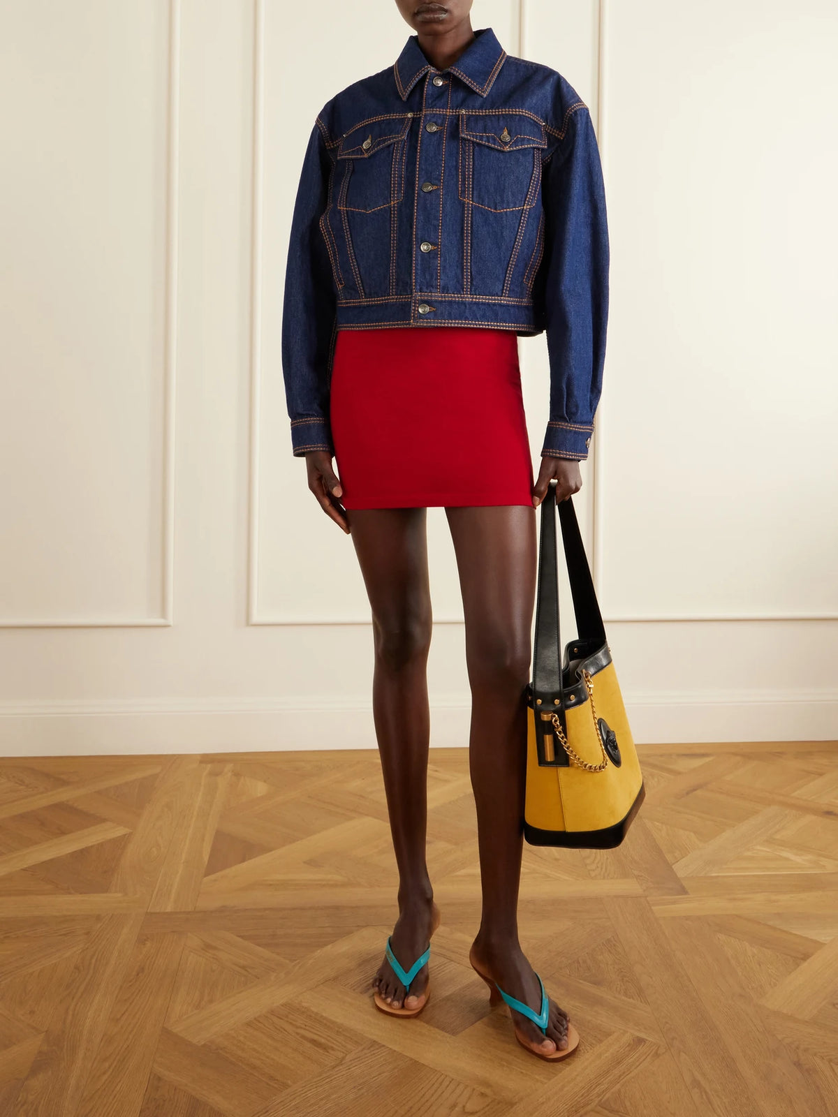 Pivot Logo-appliquéd Small Leather Bucket Bag