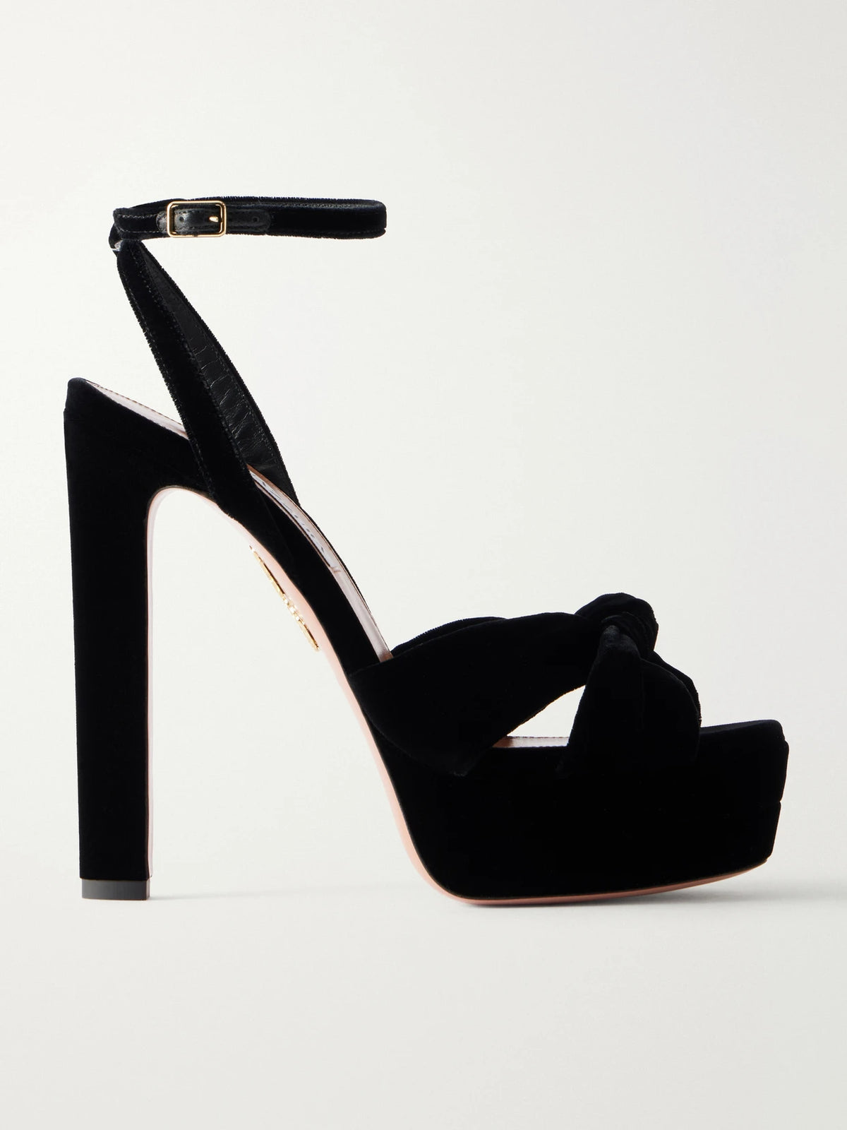 Aquazzura Cupid Plateau 130 Velvet Sandals