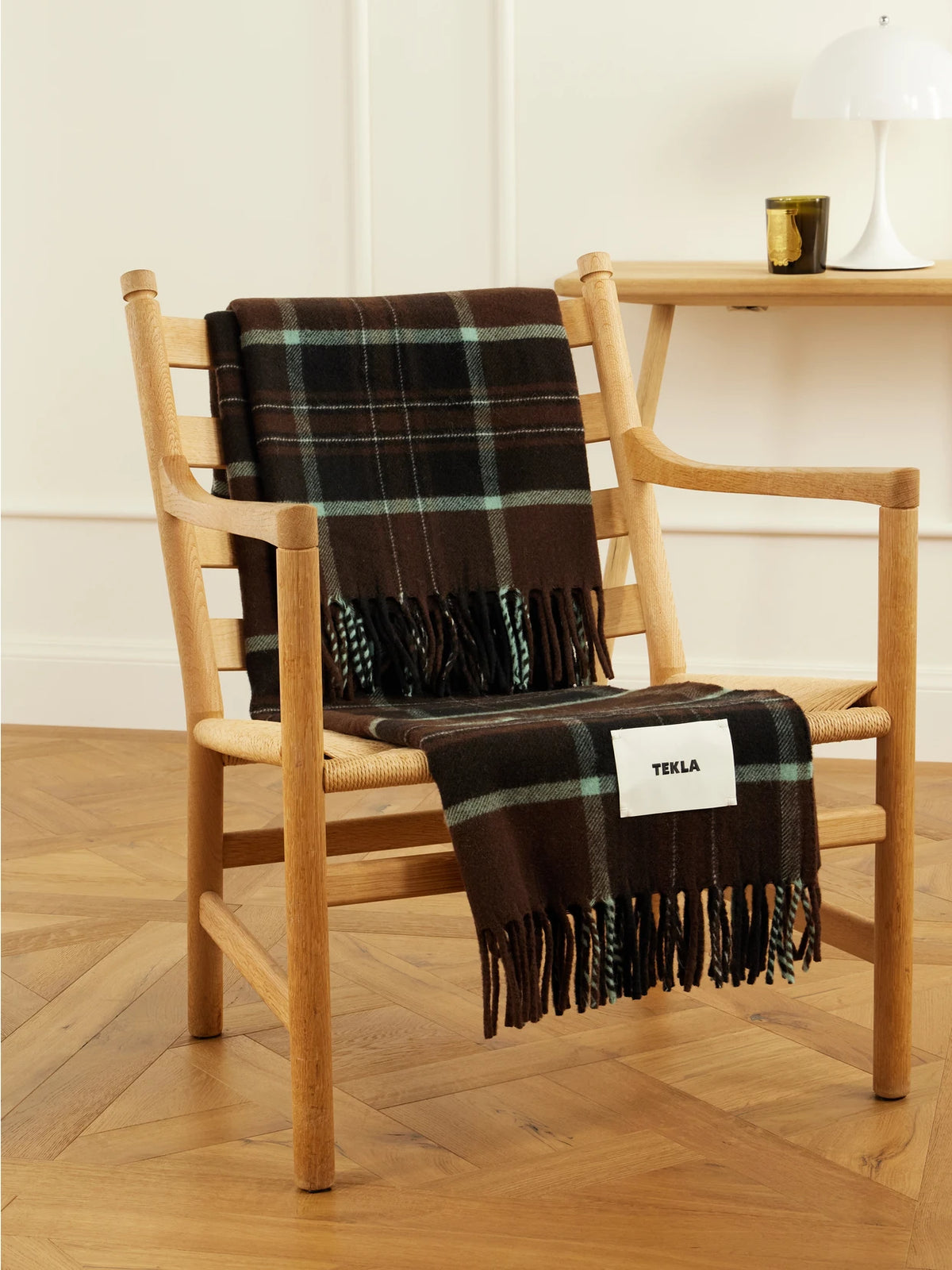 Image of Decor. Product name - Checked Wool Throw in Multi colour by brand - TEKLA