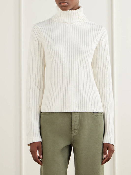 Still Here Miller Ribbed Cotton Turtleneck Sweater