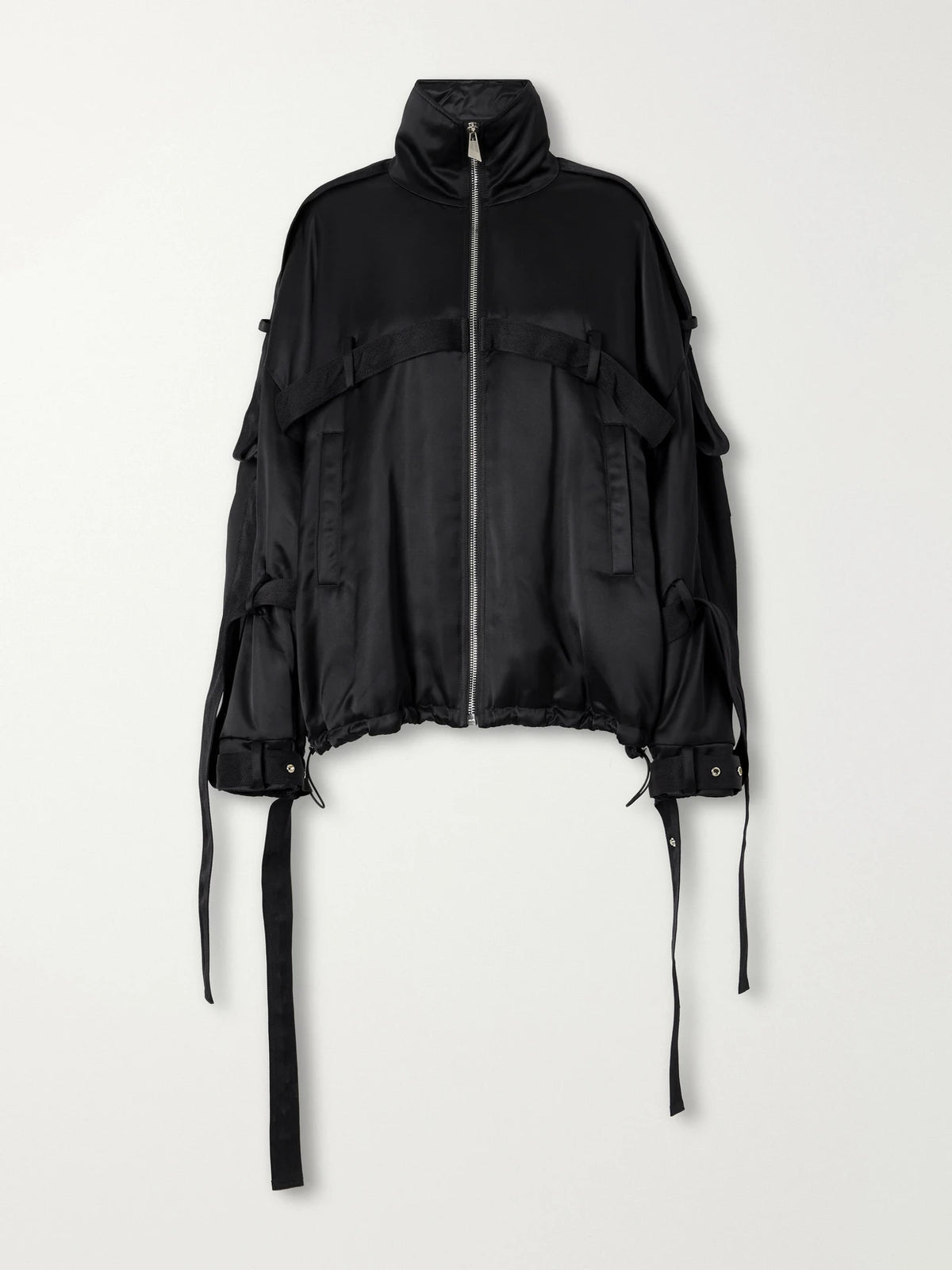 The Attico Deconstructed Satin Bomber Jacket