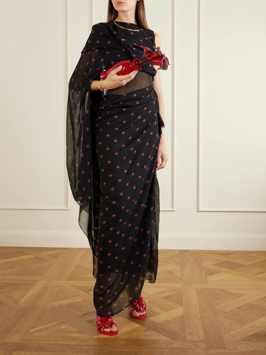 Image of Heels. Product name - Carla Embellished Leather Sandals in Red colour by brand - Cult Gaia