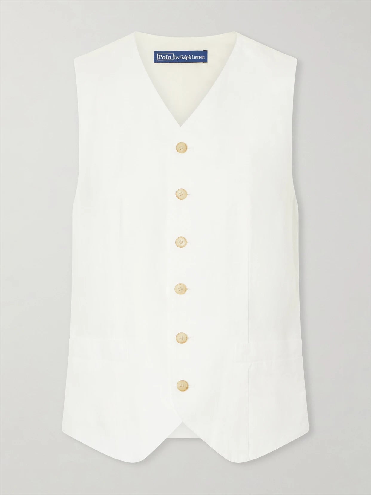 Image of Coats & Jackets. Product name - Linen Vest in White colour by brand - Polo Ralph Lauren