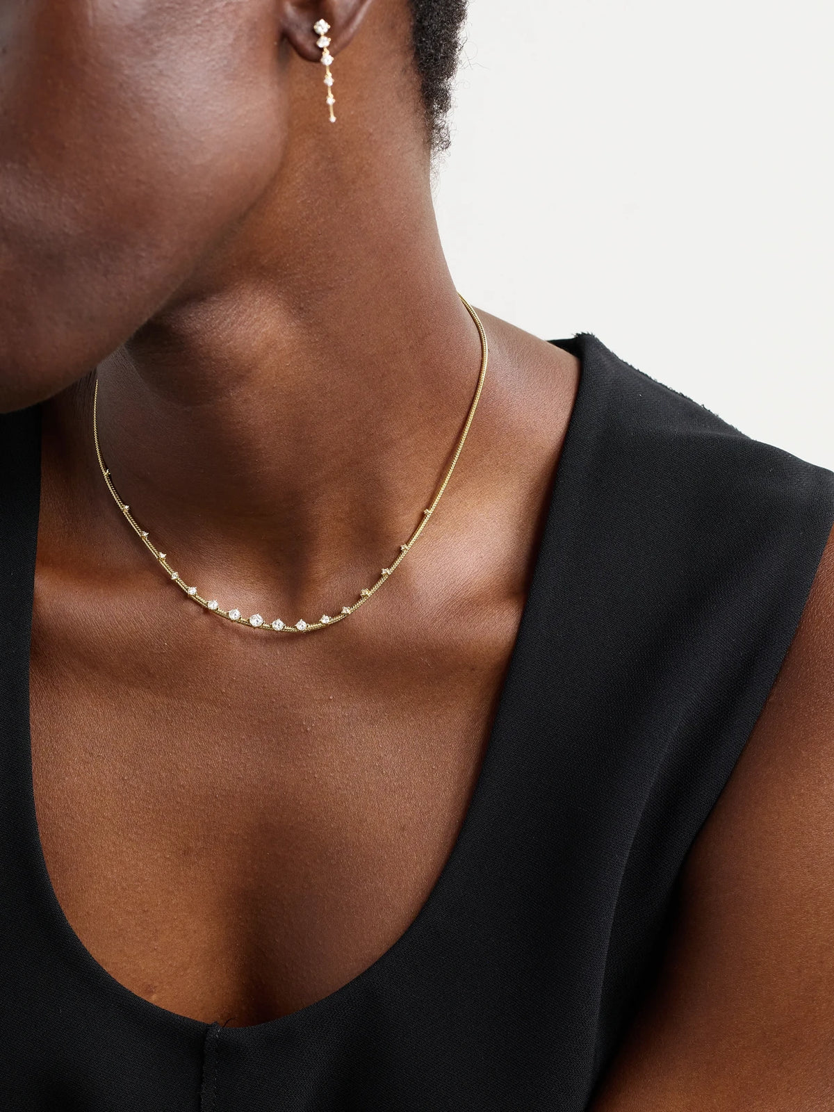Image of Necklaces. Product name - 18-karat Gold Diamond Necklace in Multi colour by brand - Fernando Jorge