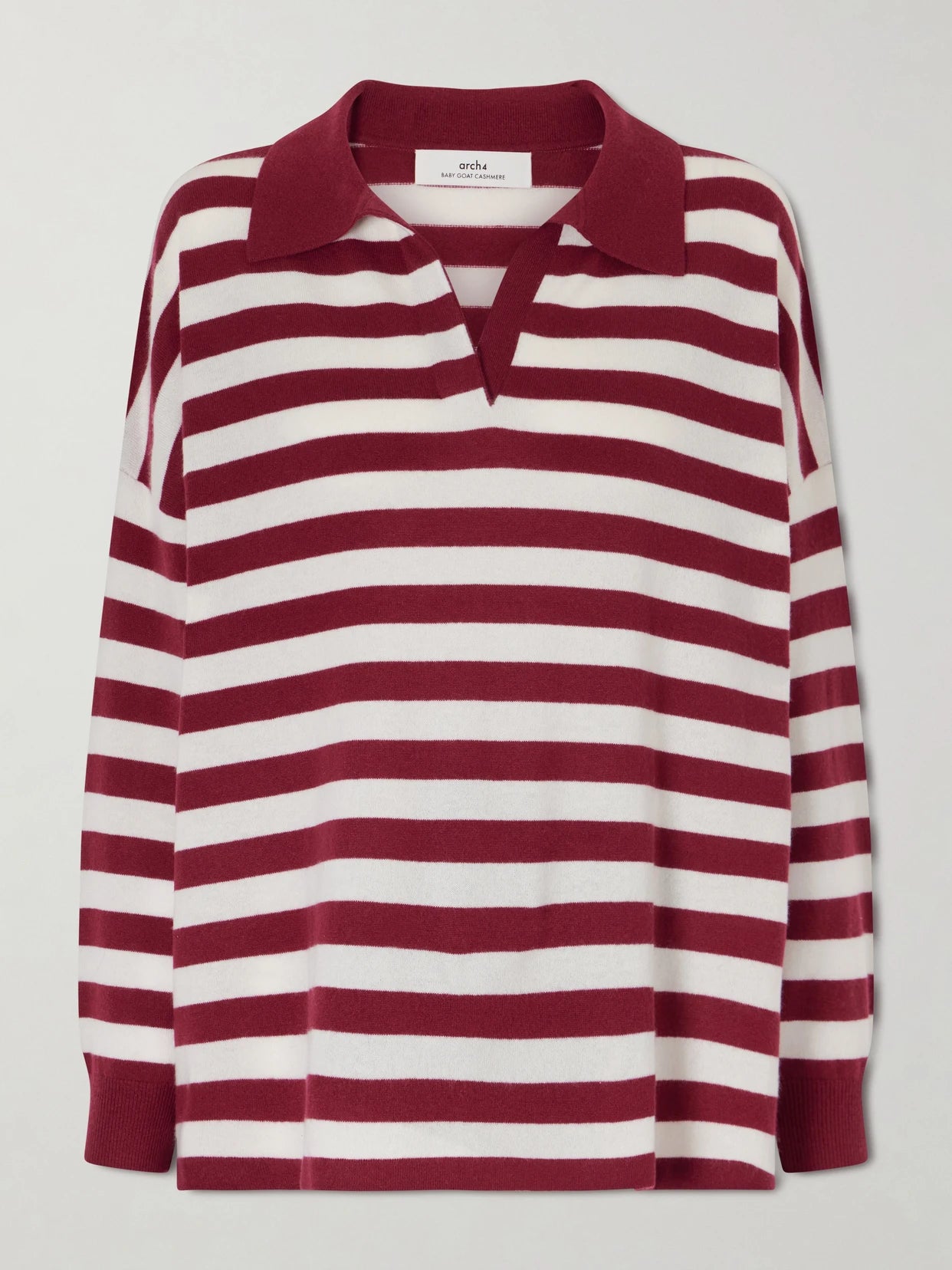 Victoria Striped Cashmere Polo Shirt