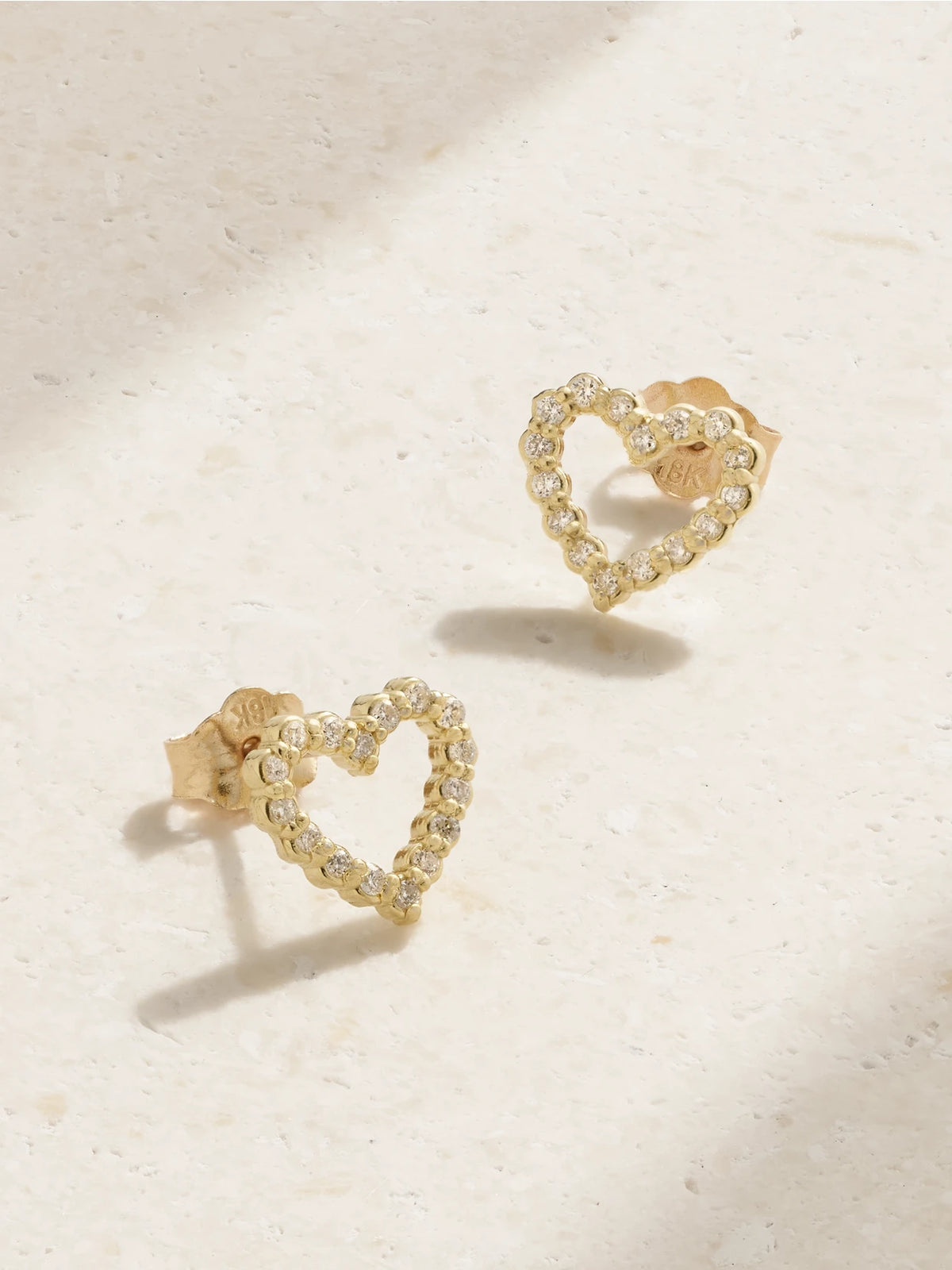 Open Heart 18-karat Gold Diamond Earrings