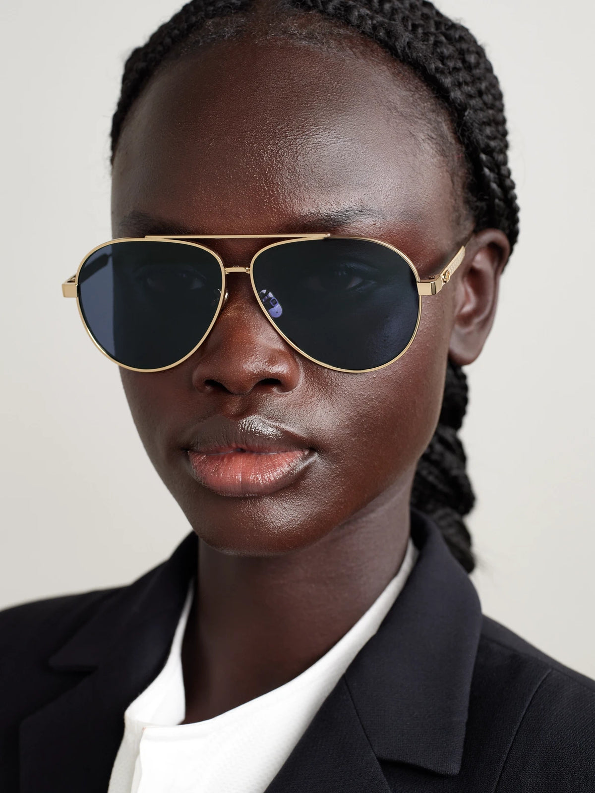 Image of Sunglasses. Product name - Diorcannage A1u Aviator-style Gold-tone Sunglasses in Multi colour by brand - DIOR Eyewear