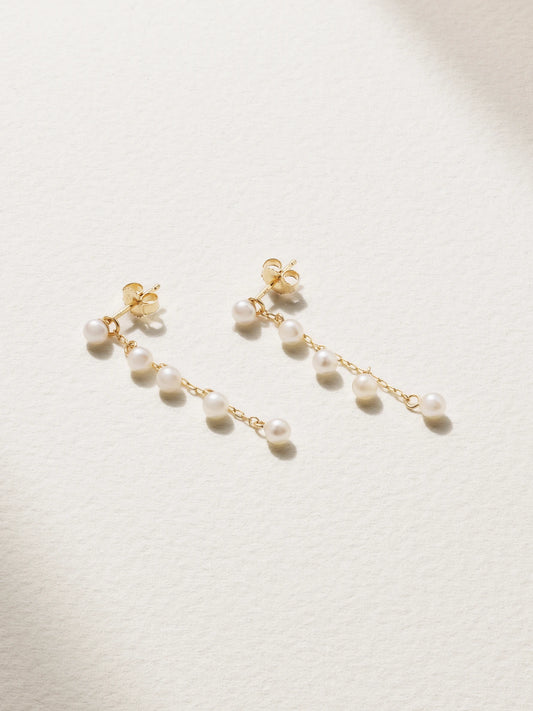 Two Way 14-karat Gold Pearl Earrings