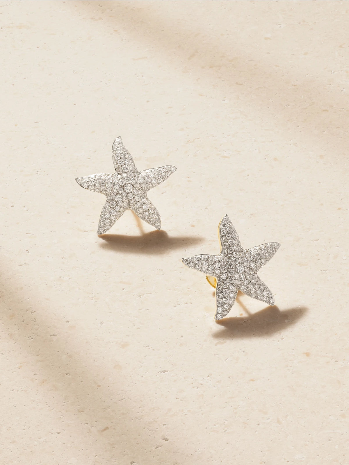 Yvonne Léon Etoile De Mer Maxi 18-karat Gold And Diamond Earrings