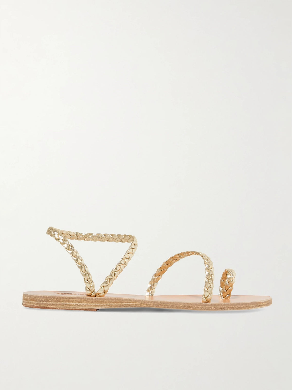 Eleftheria Braided Metallic Leather Sandals