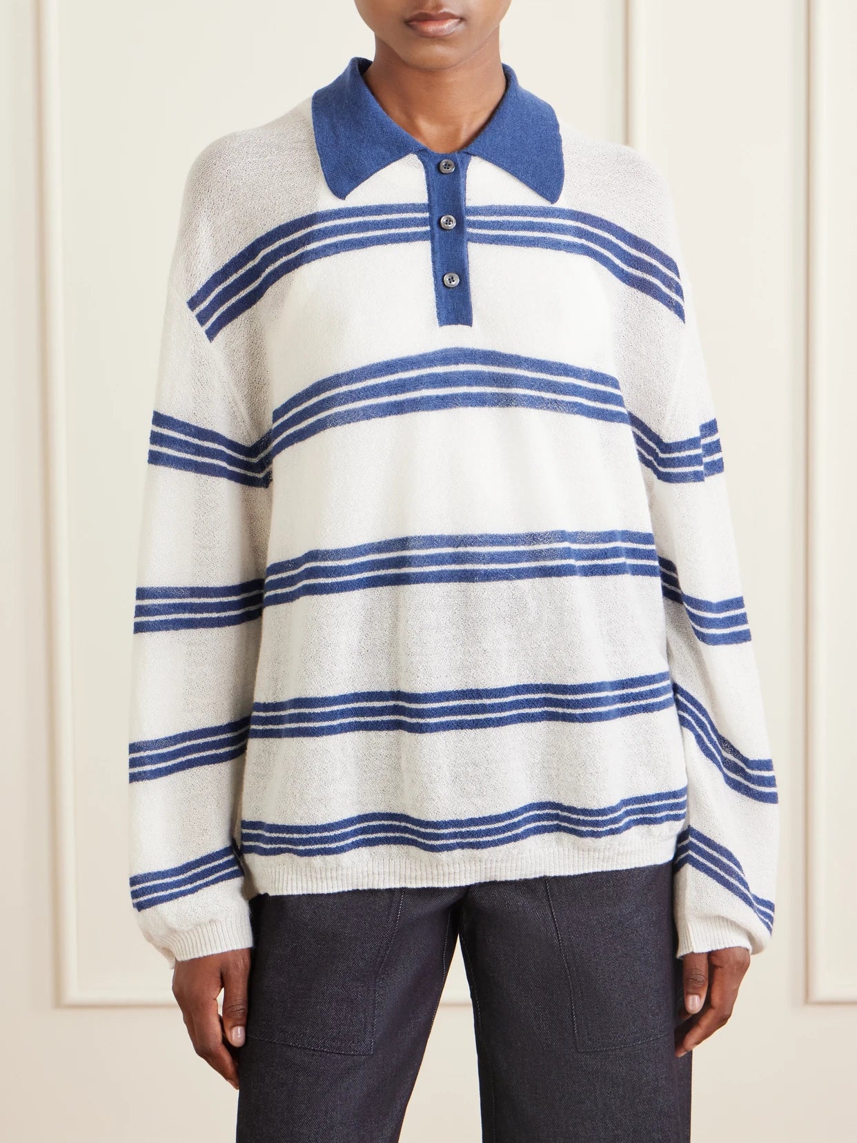 Striped Cashmere And Mohair-blend Polo Shirt