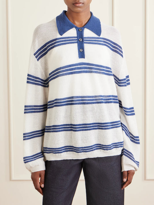 Striped Cashmere And Mohair-blend Polo Shirt
