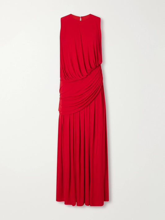 Abadia Mila Draped Gathered Stretch-jersey Gown