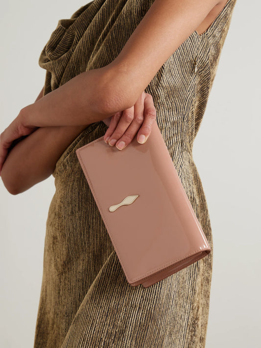 Image of Bags. Product name - Bettina Patent-leather Clutch in Blush colour by brand - Christian Louboutin