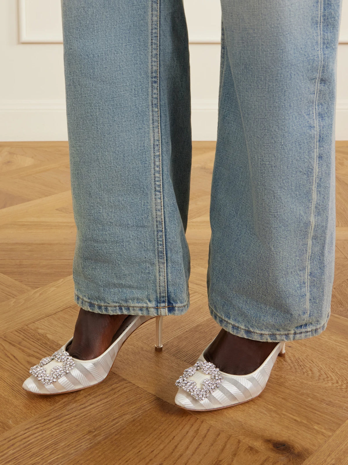 Hangisila 70 Leather And Mesh Pumps