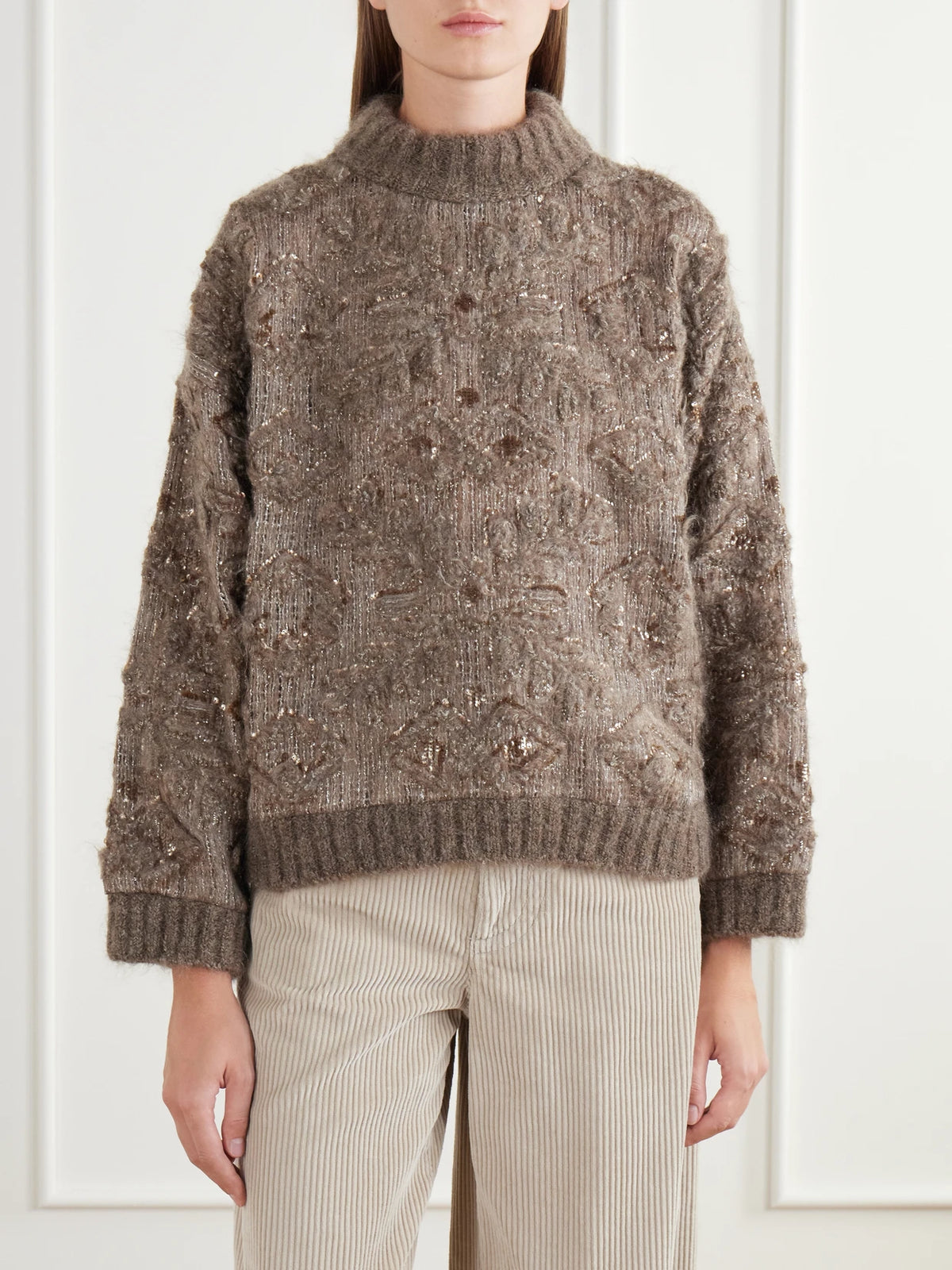 Brunello Cucinelli Sequin-embellished Jacquard Sweater