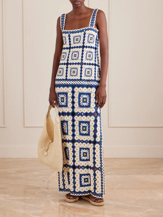 Image of Dresses. Product name - Dolly Crochet Cotton Dress in Cream colour by brand - ALÉMAIS