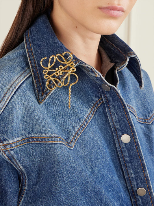 Image of Jewelry. Product name - Anagram Rope Gold-tone Brooch in Multi colour by brand - LOEWE