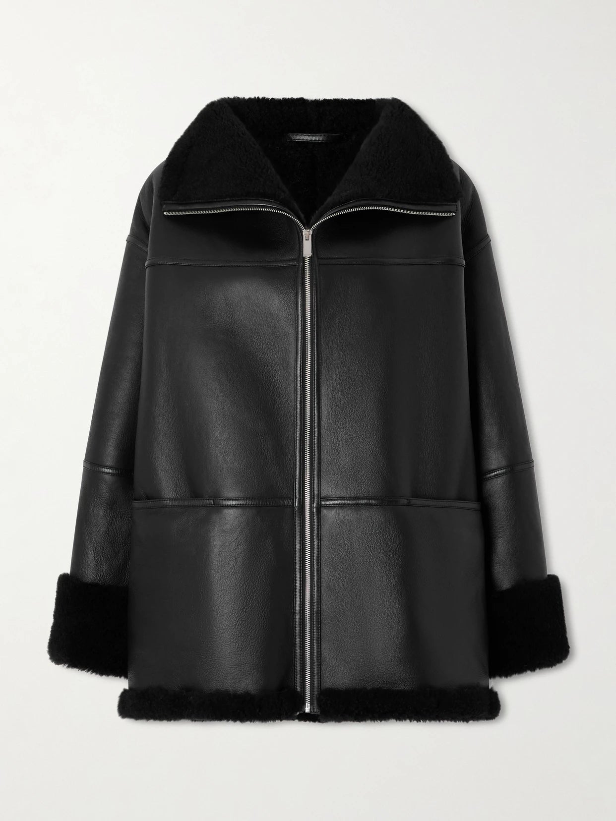 Image of Coats & Jackets. Product name - Shearling Jacket in Black colour by brand - TOTEME