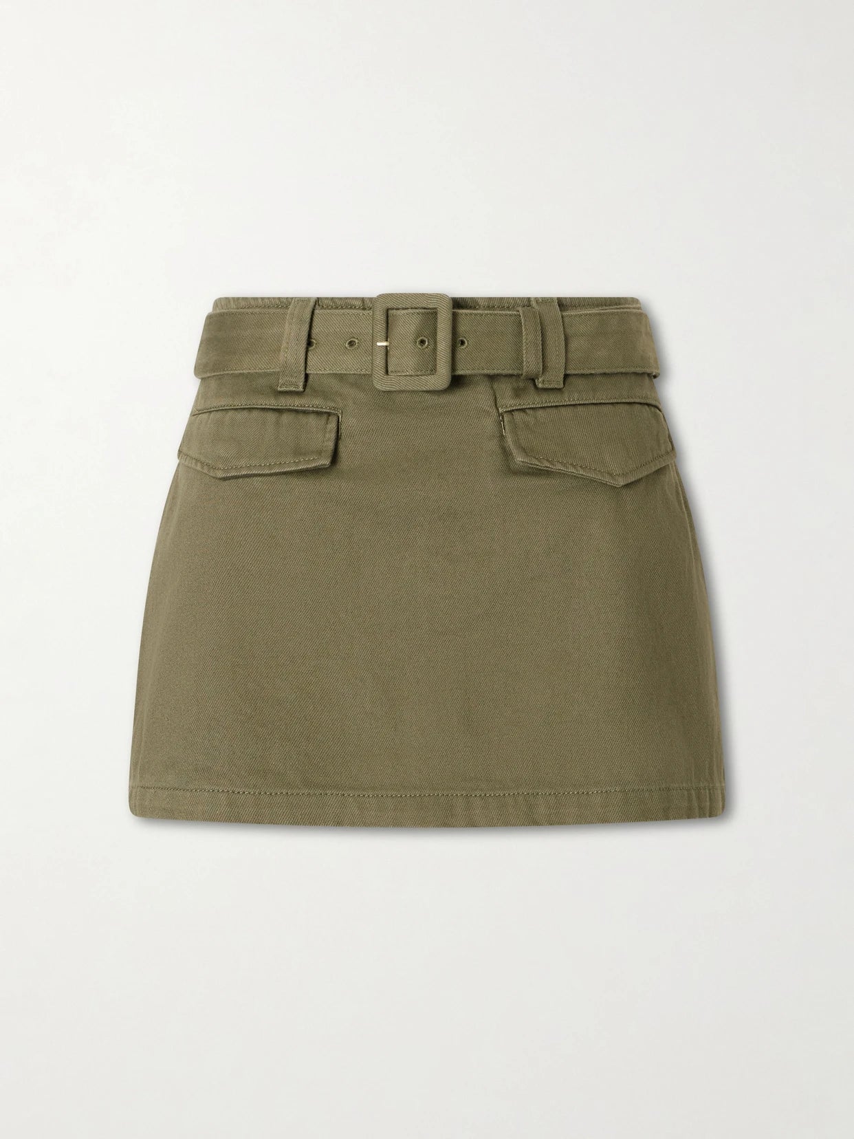 Belted Denim Mini Skirt