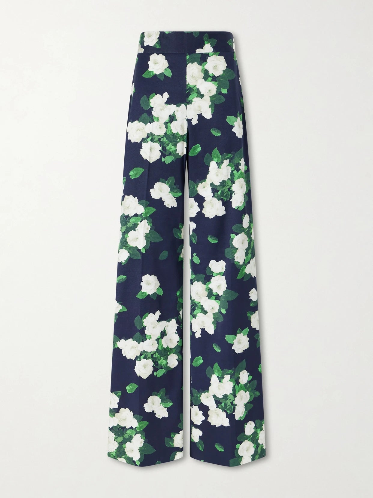 Diane Floral-print High-rise Cotton-blend Wide-leg Pants