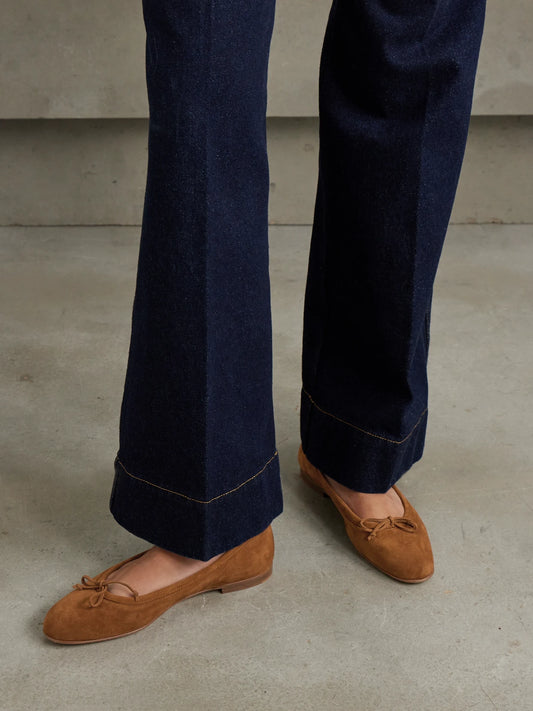 Veralli Bow-detailed Suede Ballet Flats