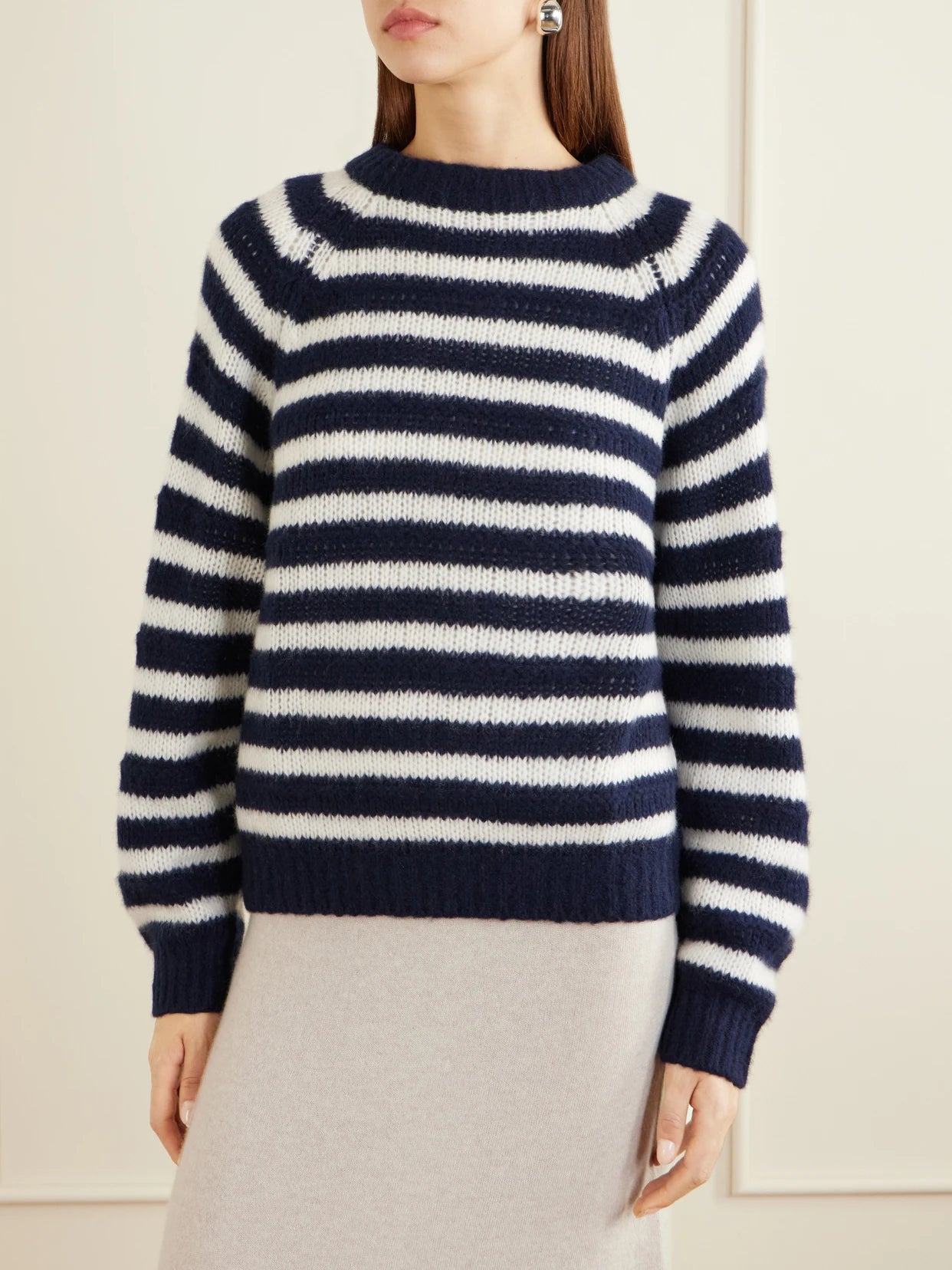 Reni Striped Cashmere And Silk-blend Sweater