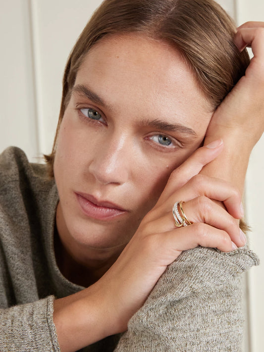 Image of Rings. Product name - Tigris Sterling Silver, 18-karat Gold And Diamond Ring in Multi colour by brand - Spinelli Kilcollin