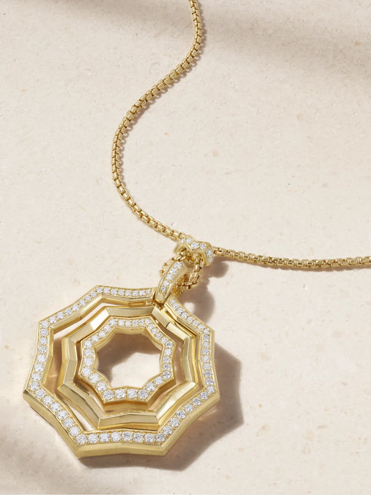 Zig Zag Stax 18-karat Gold Diamond Necklace