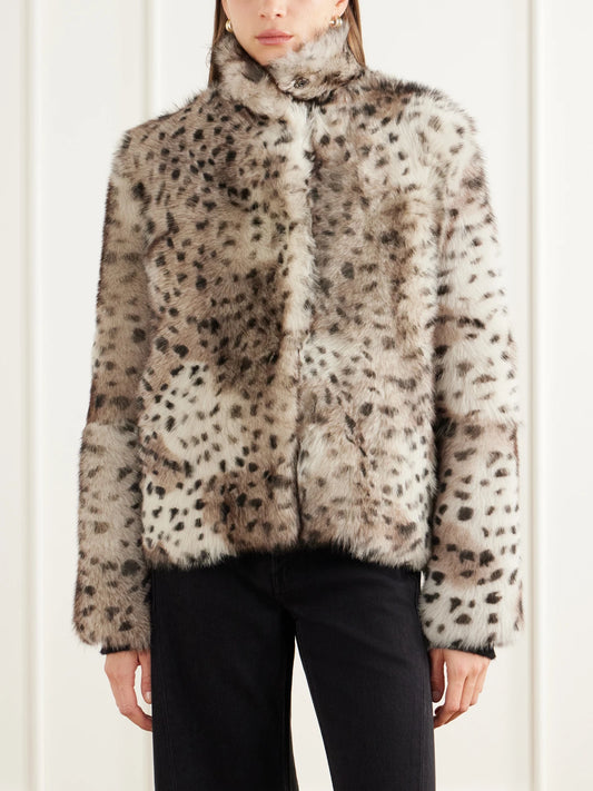 Nour Hammour Marcella Animal-print Shearling Jacket