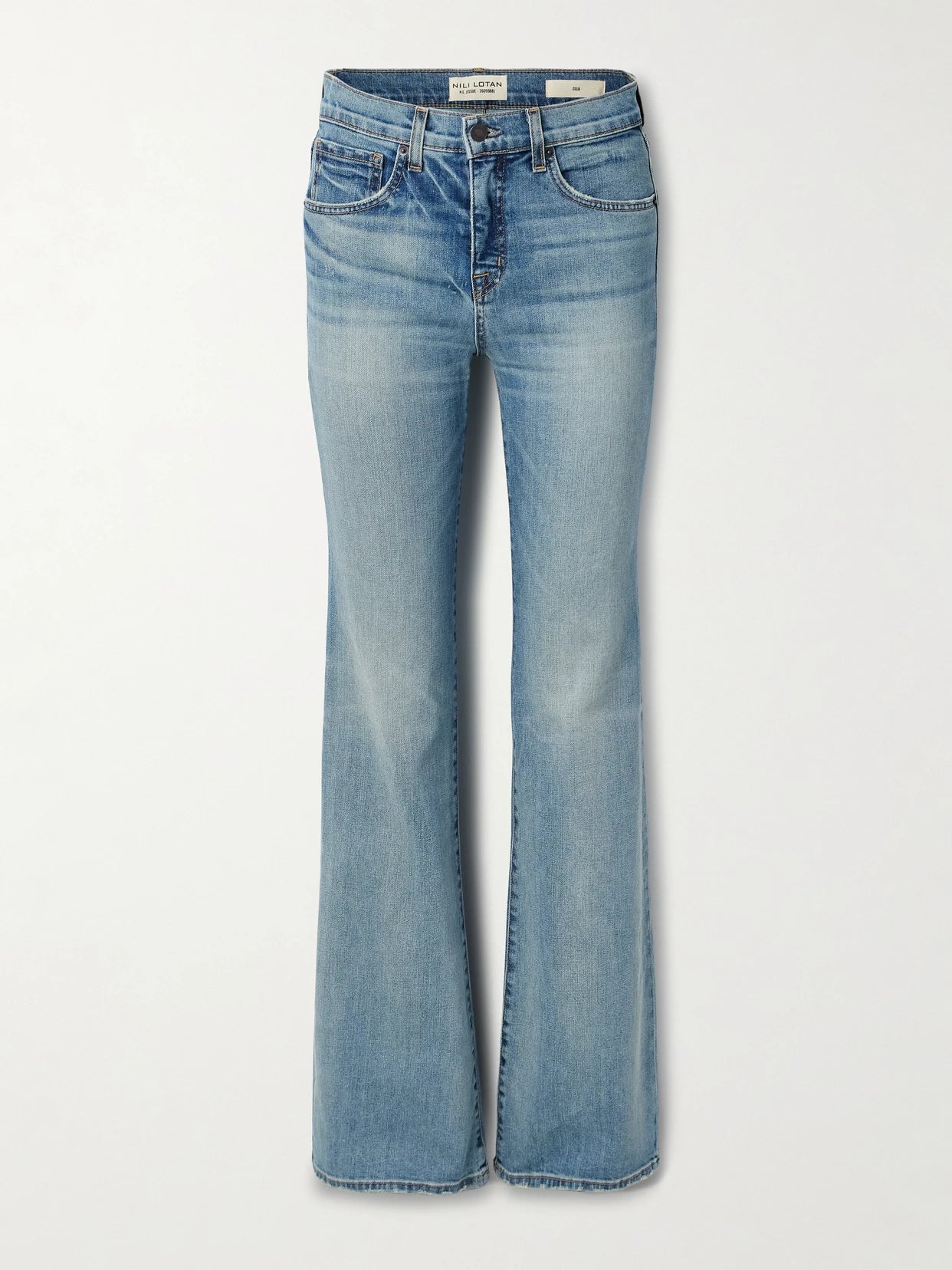 Image of Jeans. Product name - Celia High-rise Straight-leg Jeans in Light denim colour by brand - Nili Lotan