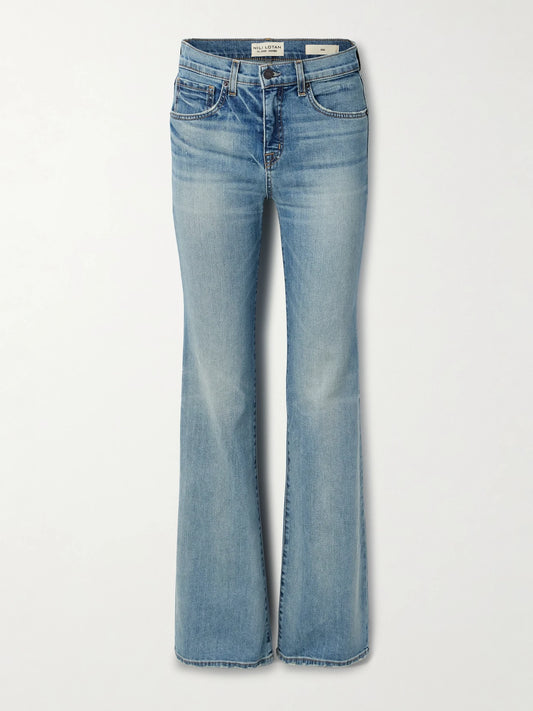 Image of Jeans. Product name - Celia High-rise Straight-leg Jeans in Light denim colour by brand - Nili Lotan