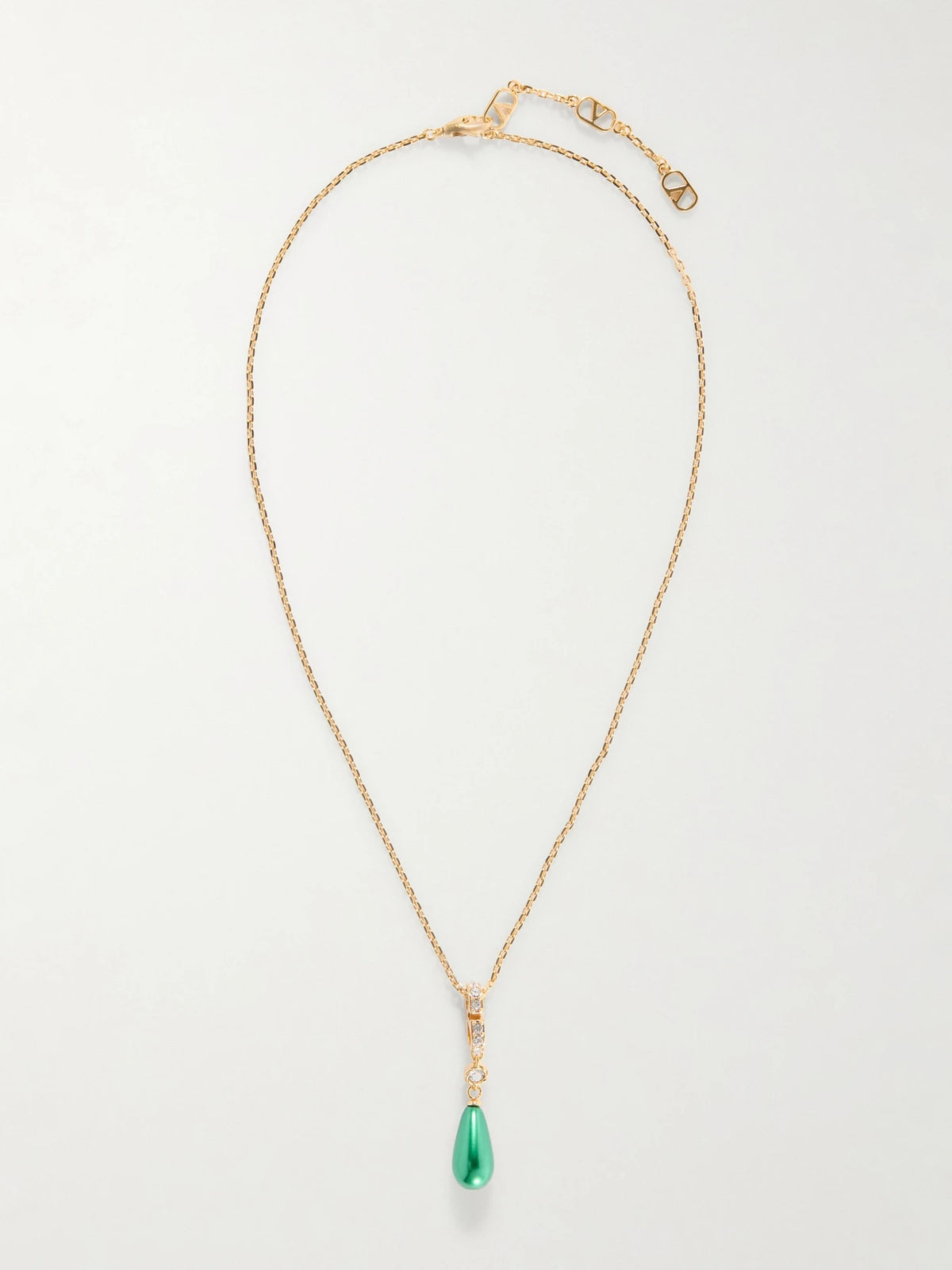 Vlogo Gold-tone, Stone And Crystals Necklace
