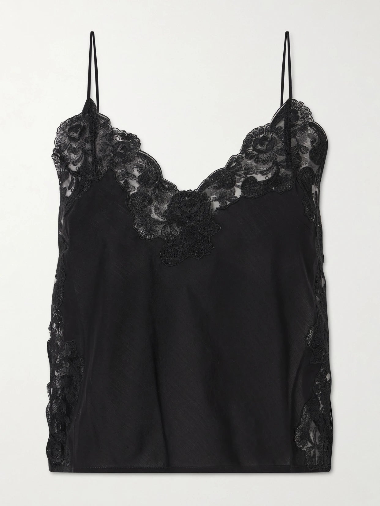 Oriana Lace-trimmed Cotton Tank