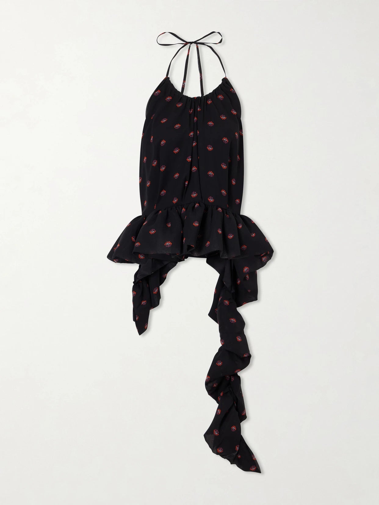 Tamara Printed Silk-chiffon Peplum Blouse